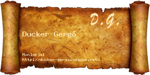 Ducker Gergő névjegykártya